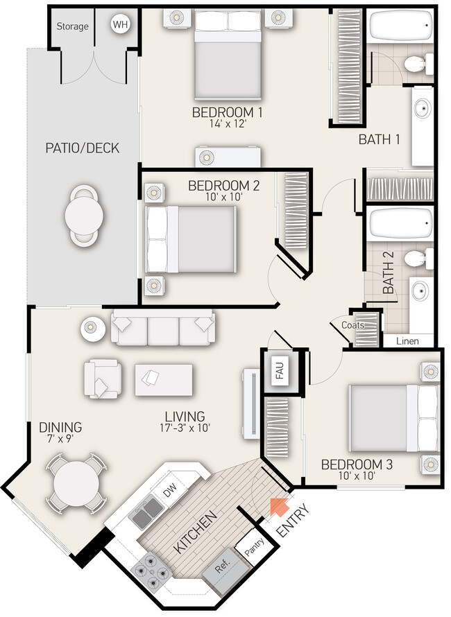 Floorplan - Cross Creek Apartments