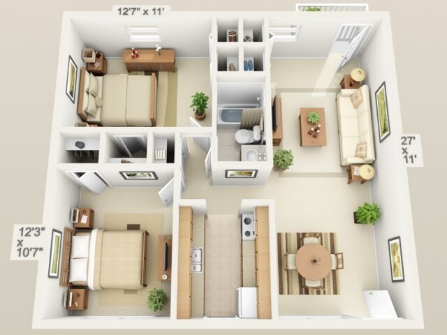 2BR/1BA - Georgetown Apartments