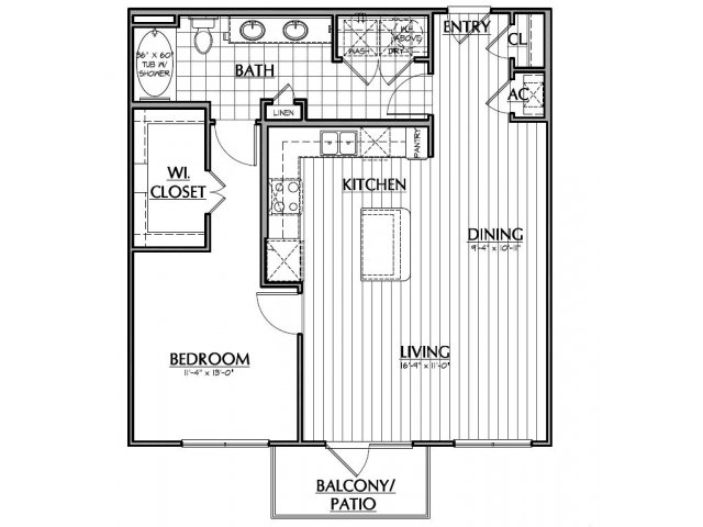 A3 â?? One bedroom, one bath home with 870 s.f. - CityVista Apartments