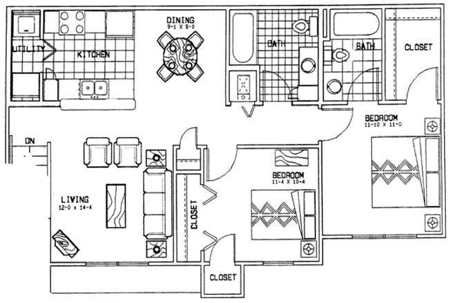 1BR/1BA - Lakeside Homes Apartments