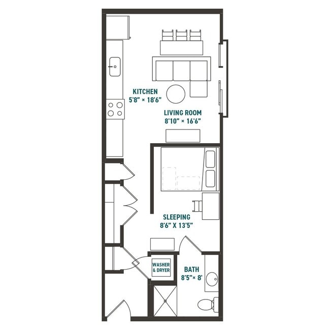 Studio Stellar Large Plus - Northside Apartments