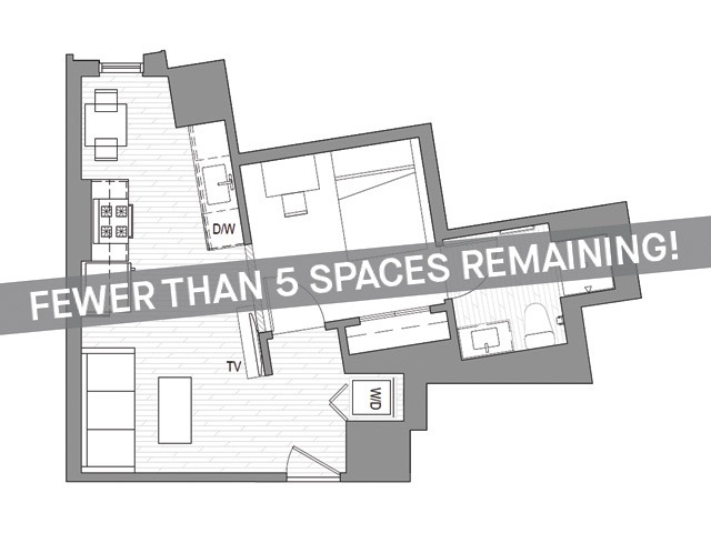 1x1 D - Fewer than 5 Spaces Remaining! - Student | Rise at Riverfront Crossings