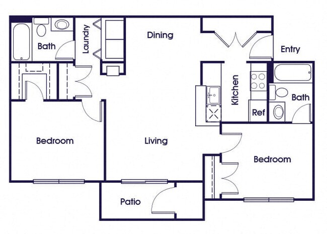 Floorplan - Riverwoods Apartments, Riverwoods at Lake Ridge Apartments & Riverwoods at Towne Square Townhomes