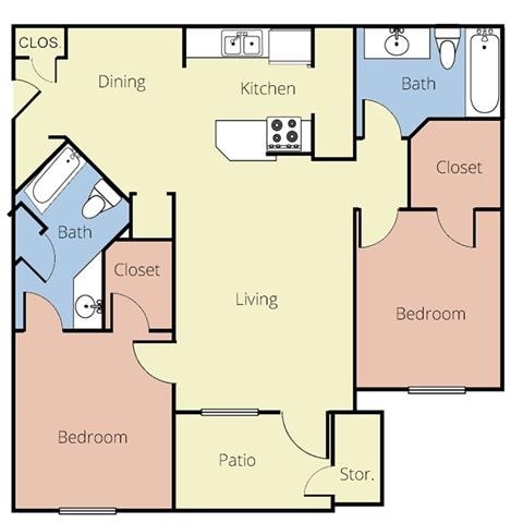 2BR/2BA - Pine Tree Apartments