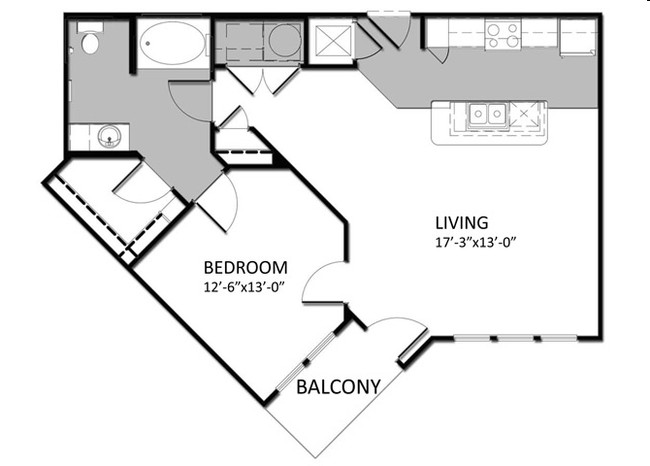 A-2 1Bedroom - Auburn Square Apartments