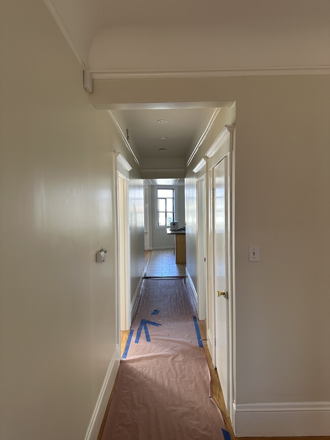 Hallway Redoak inlay mahogany hardwood floor re-finnished - 1271 10th Ave