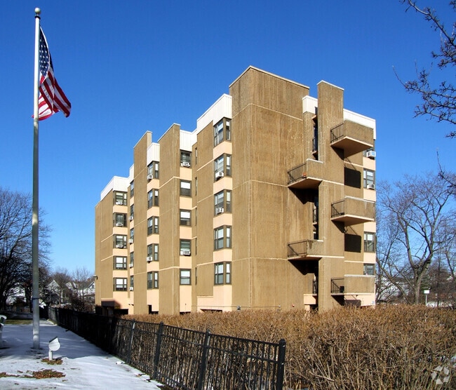 View from the southwest - Wetmore Towers