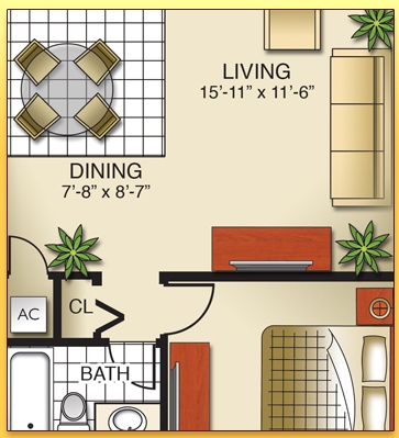 1BR/1BA - Las Brisas Gardens Apartments