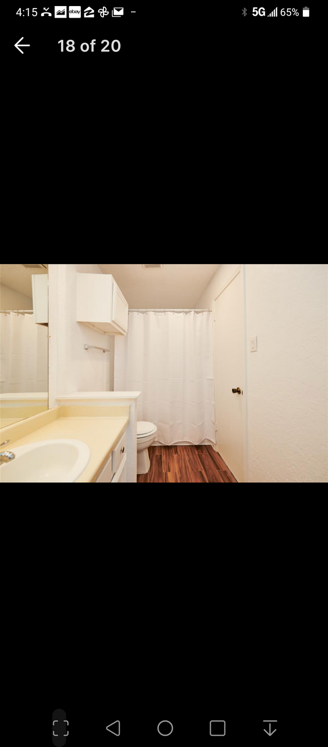 Beautiful wood floor in the bathroom. Warm for your feet in the morning. - 12400 Overbrook Ln