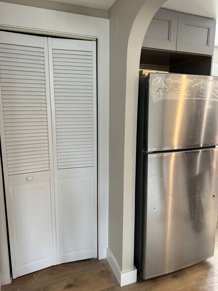 Fridge in kitchen and pantry in hallway - 33A Bridge St