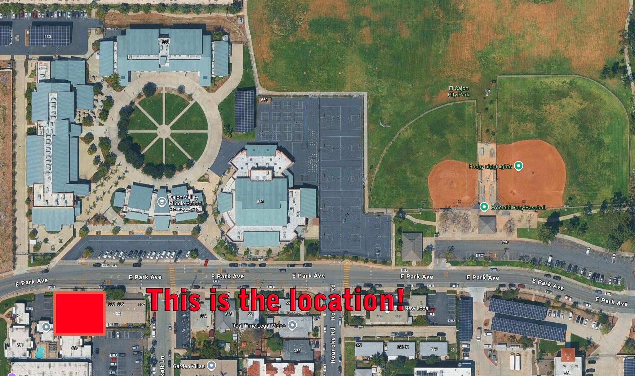 Across the street from us. - 487 E Park Ave