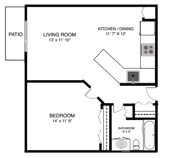 1BR/1BA - Waterfront Apartments