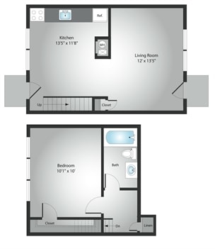 1BR/1BA - Riverview Townhomes