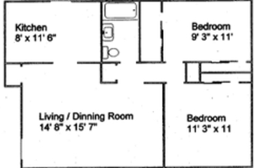 2BR/1BA - Brookside Commons