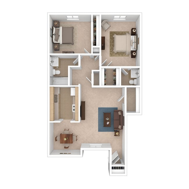 Two Bedroom - 951 sq. ft. - Beechwood - Beechwood & Beechwood Terrace Apartments