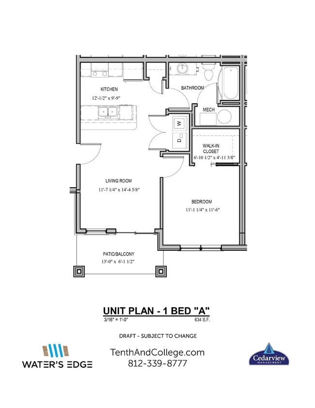 Floorplan - Waters Edge Apartments Bloomington