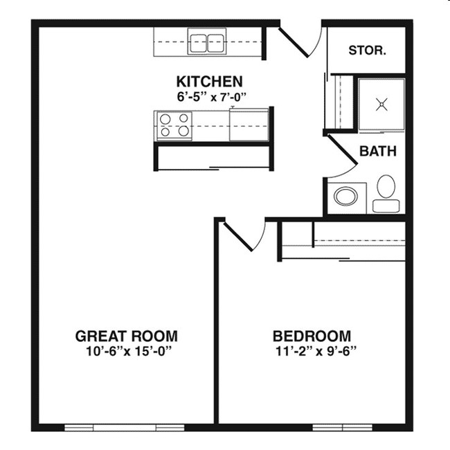 1BR/1BA - Rosemount Plaza Apartments