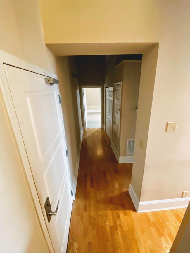Entrance into foyer, hall and kitchen/living area. - The Hannaford - 5 Minutes to Downtown Cincy