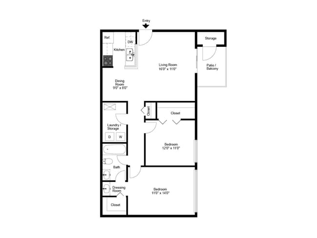 Two Bedroom - Spring House Apartments