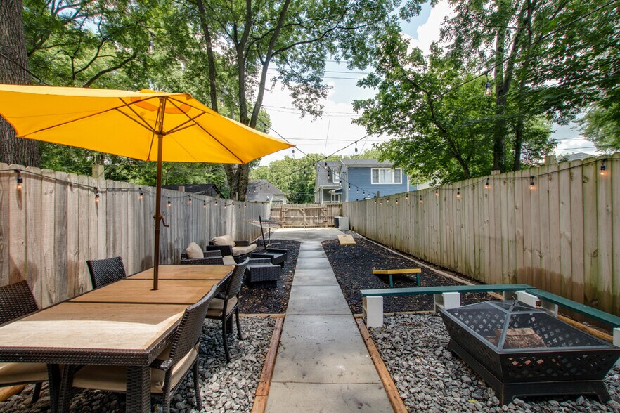 Backyard with Firepit - 723 Joseph Ave