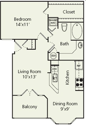 1BR/1BA - The Carlton