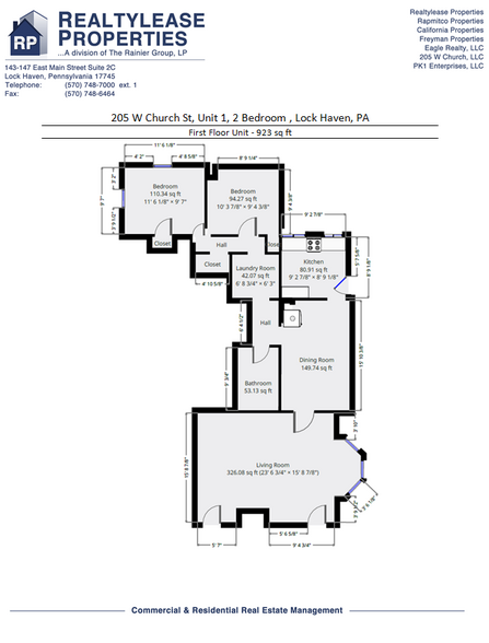 Floorplan - Unit 1 - 205 W Church St