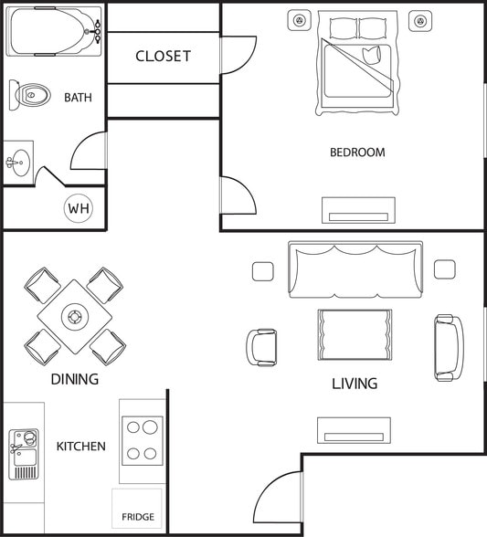 1BR/1BA - Brazos Point Apartments