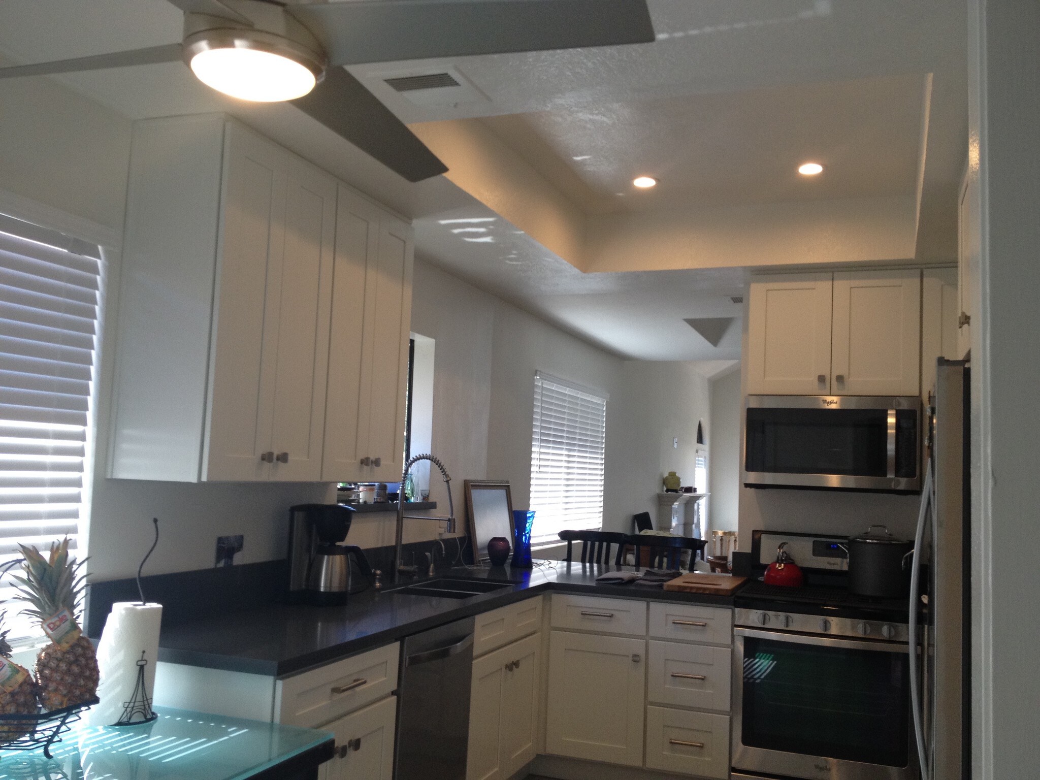 white shaker cabinets with gray Caesar stone - 14572 Dickens St