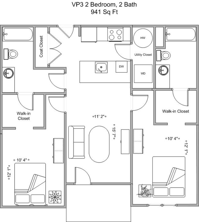 2 Bedroom, 2 Bath - VP3