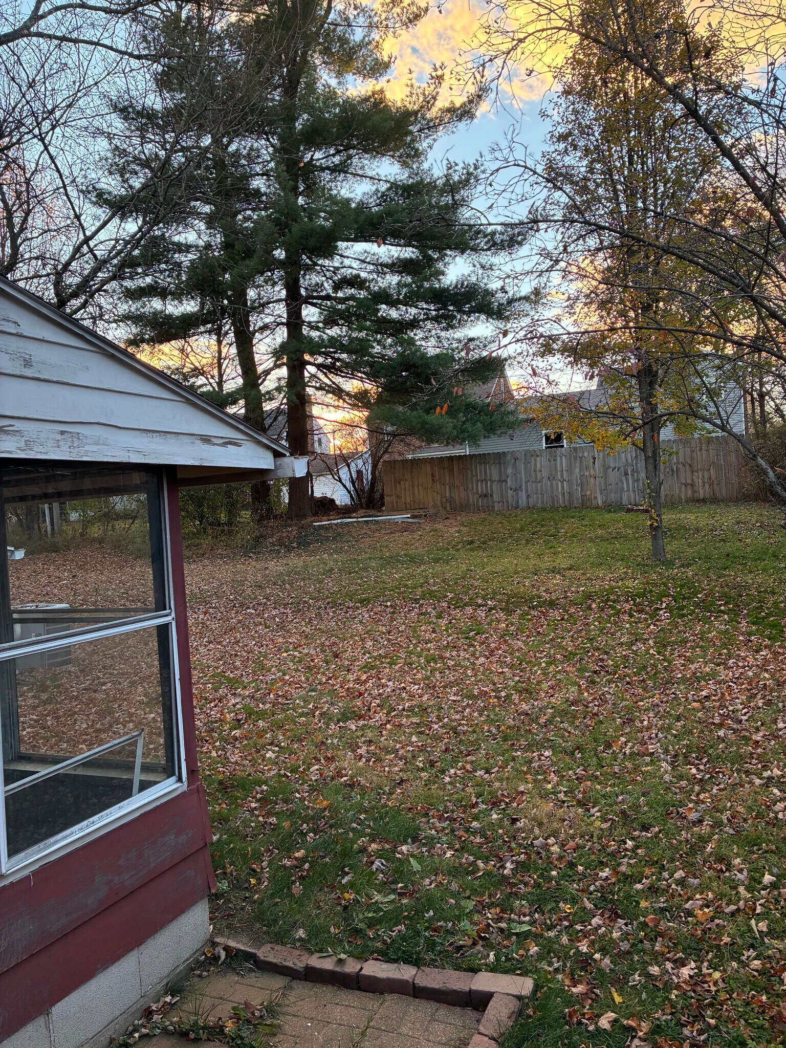 Partially fenced-in backyard, visible from the 3-season sunroom. Plenty of room! - 326 Poplar St