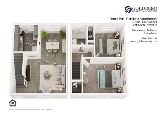 Floorplan - Forest Park Gardens Apartments