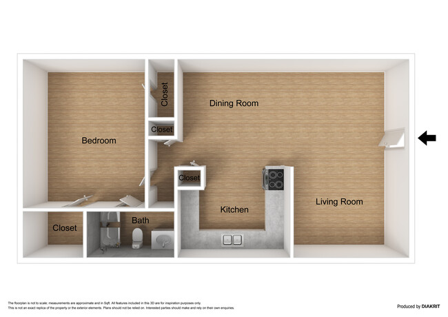 1x1 Floor Plan - Seminole Ridge Apartments