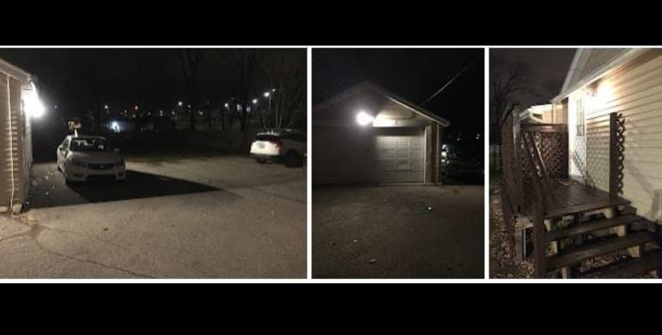 Parking lot with security flood lights - 423 Pearl St