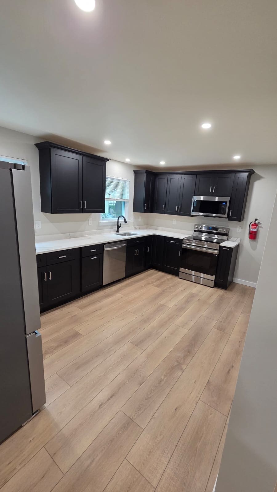 Newly renovated kitchen, fresh with new stainless steel steel appliances and quartz counter top - 604 Holly Ln