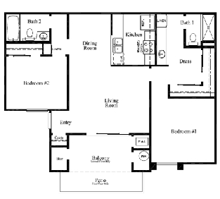 Plan D - Sycamore Park Apartments