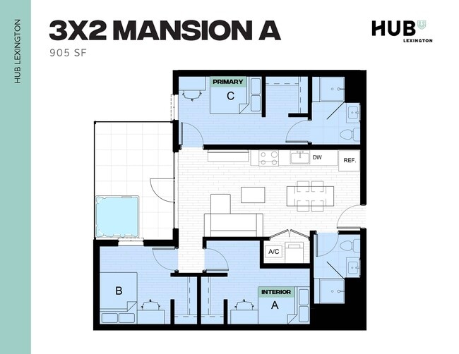 3x2 Mansion A - Hub Lexington Upper
