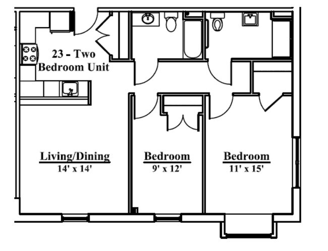 2BR/2BA - Walker Terrace