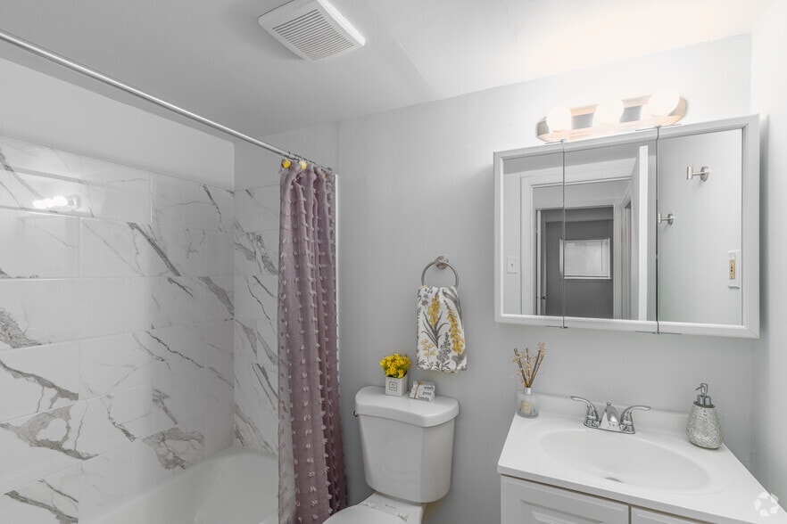 2BR, 1BA - 800SF - Bathroom - Haverford Apartments