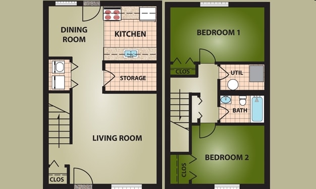 2BR/1.5BA - Westview Apartments