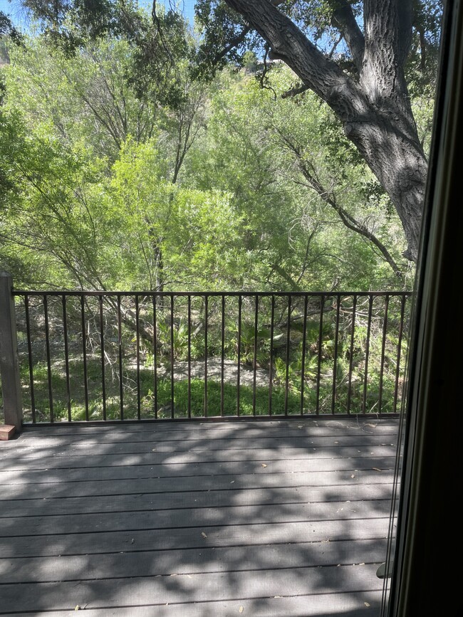 Wood deck overlooks creek - 85 Sherwood Dr