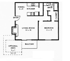 One Bedroom - Lincoln Meadows Apartments