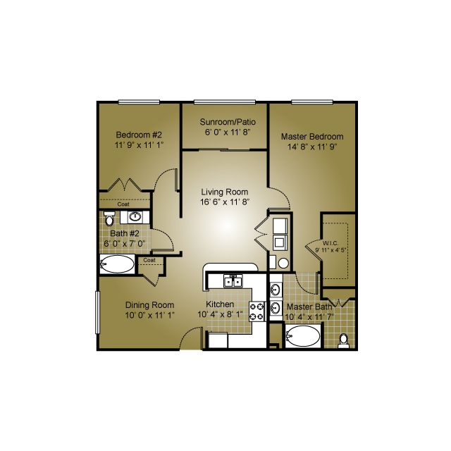 2 Bedroom / 2 Bath / 1101 Sq.Ft. - Legacy at Manchester Village