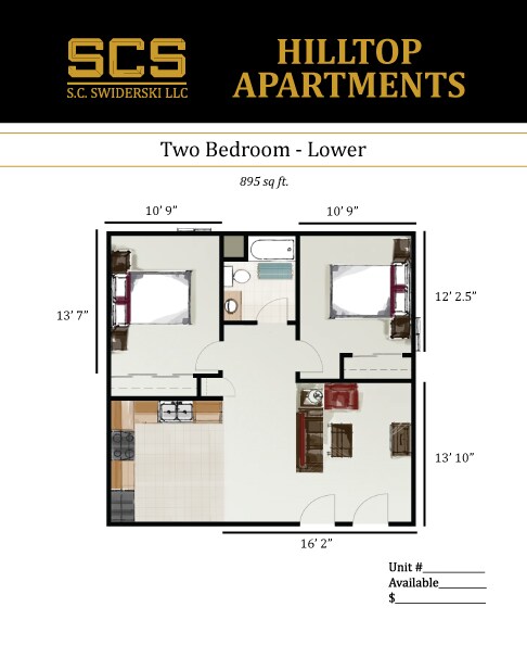 Floorplan - Hilltop Apartments