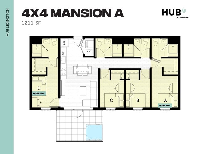 4x4 Mansion A - Hub Lexington Upper