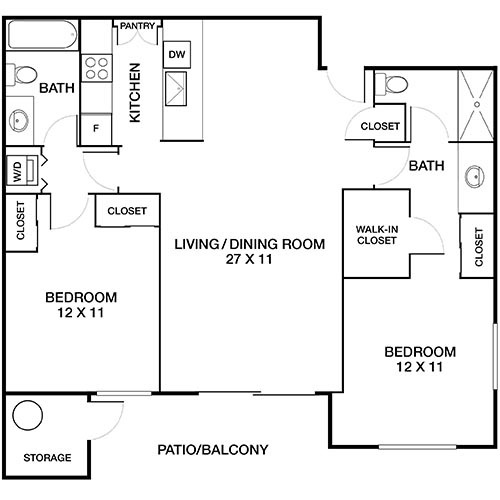 Floorplan - Hidden Cove Apartments