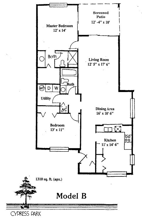 Model B 2/2 1300 Sq. Ft. - Cypress Park Development