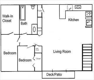 2BR/1BA - Woodridge Apartments