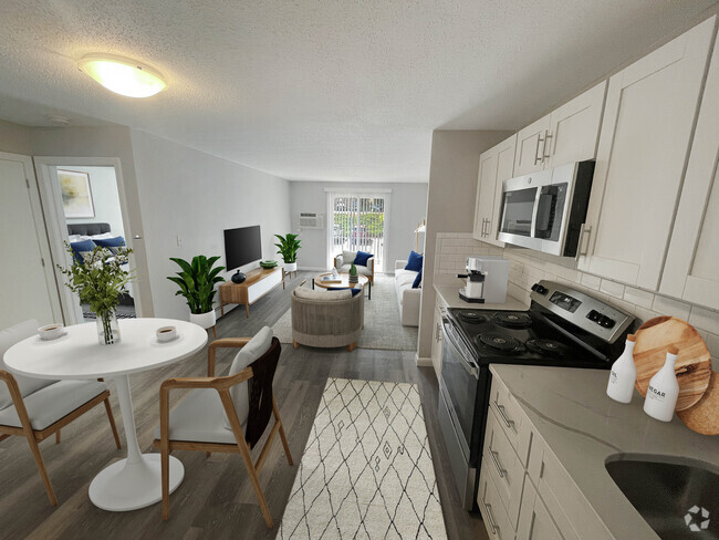 1 BR - Kitchen/Living Room - Woodlands at Nashua