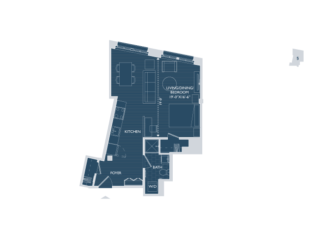 Studio Floor Plan - 381 Congress Lofts