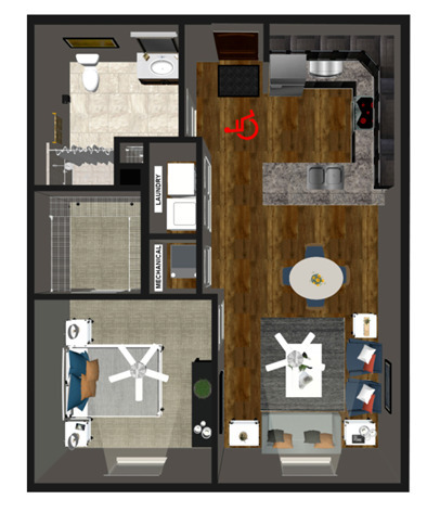 Floorplan - Valley House Flats 55 Year and Older